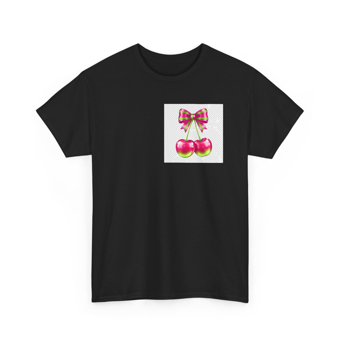 Cherry Bow T-Shirt — Cute Retro Fruit Graphic Tee