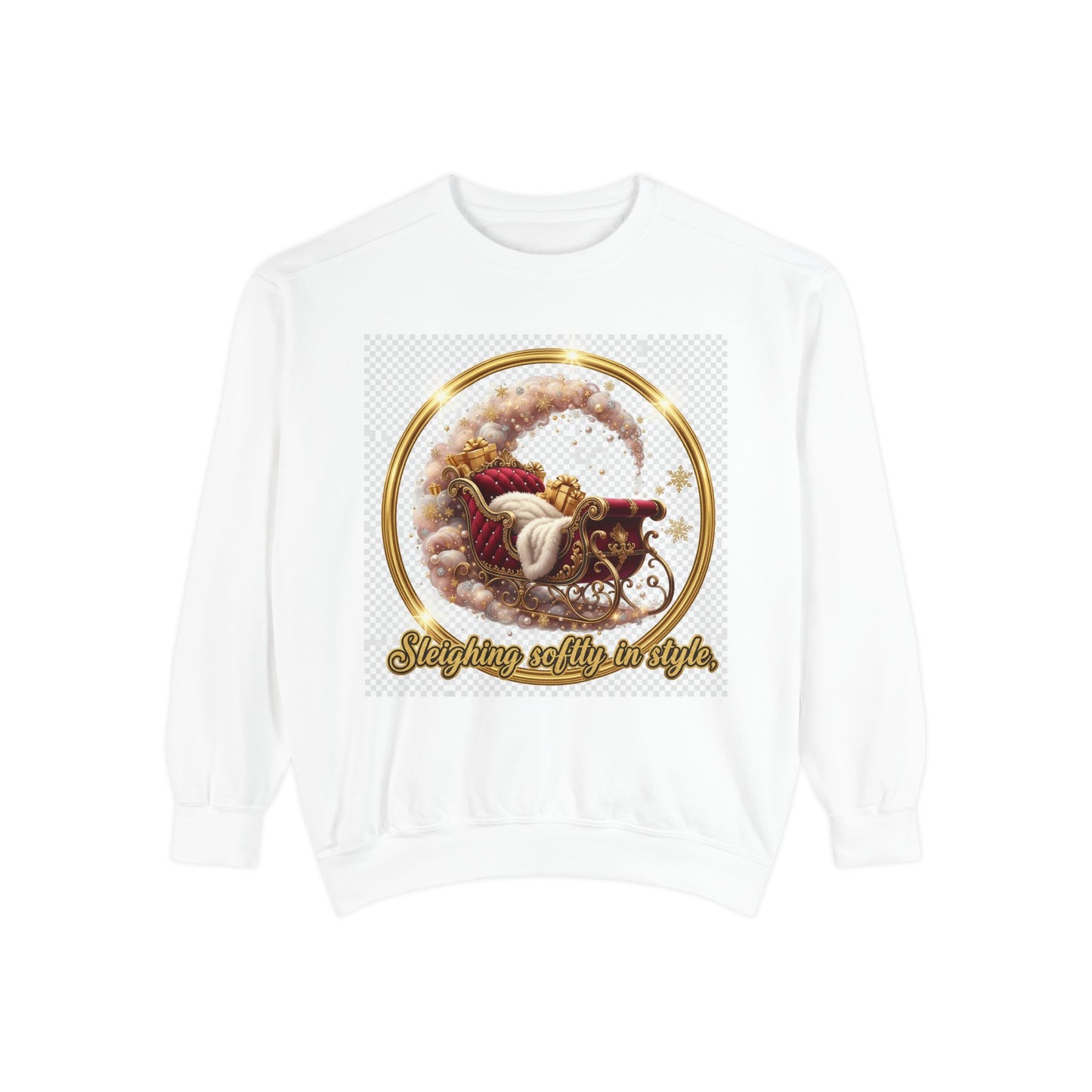 Vintage Santa Sleigh Sweatshirt - "Sleighing into the Season" Holiday Pullover