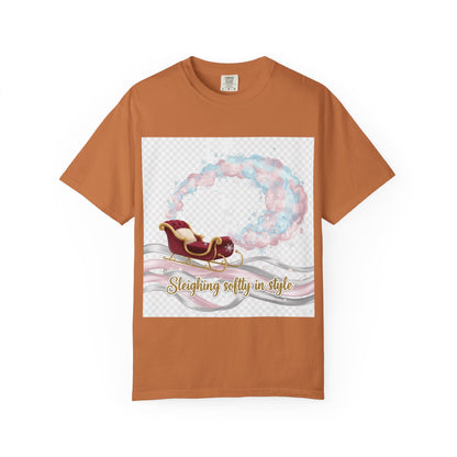 Sleighing Softly in Style T-Shirt — Festive Sleigh Graphic Holiday Tee