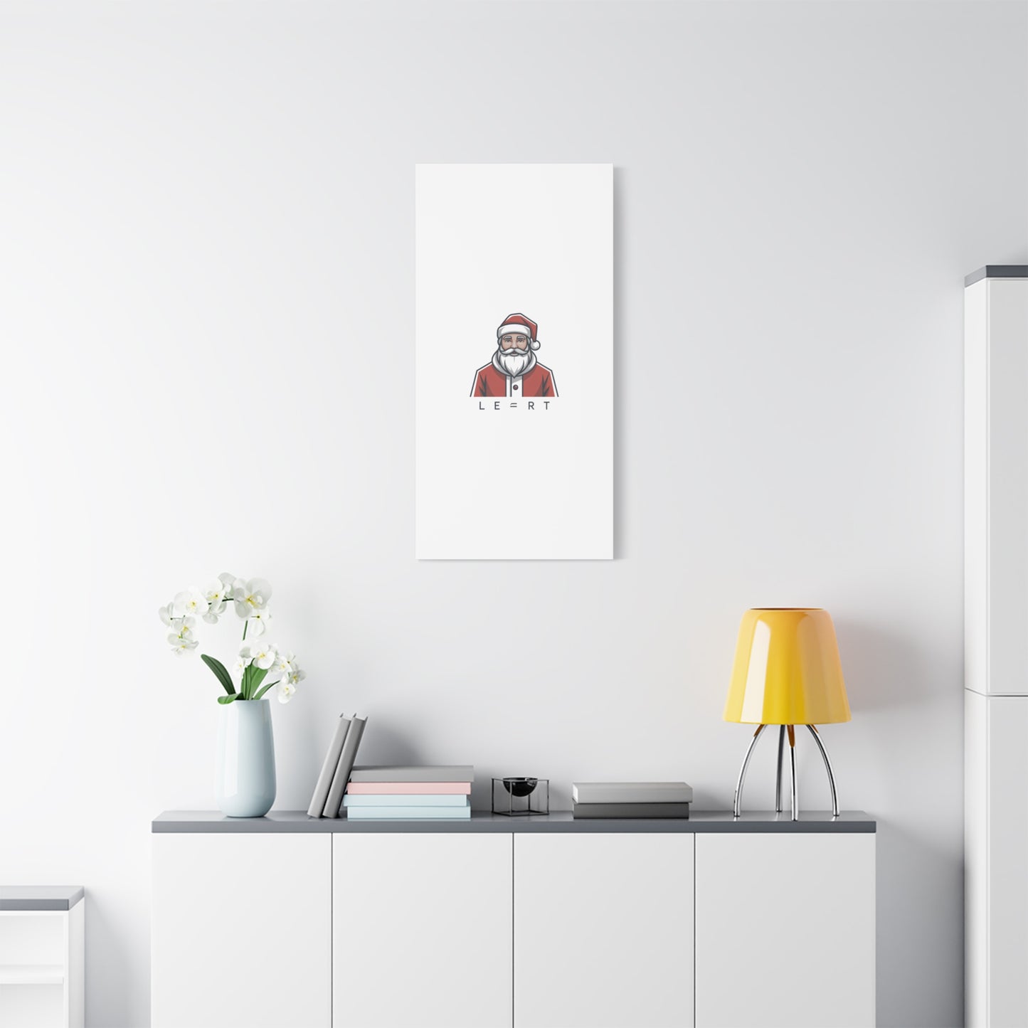 Minimal Santa Canvas, Modern Santa Graphic | Geometric Christmas Wall Art
