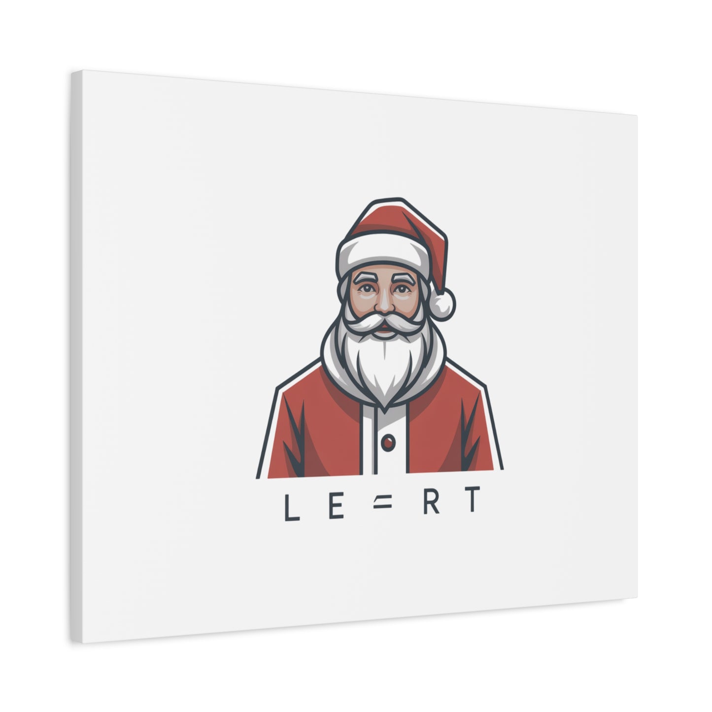 Minimal Santa Canvas, Modern Santa Graphic | Geometric Christmas Wall Art