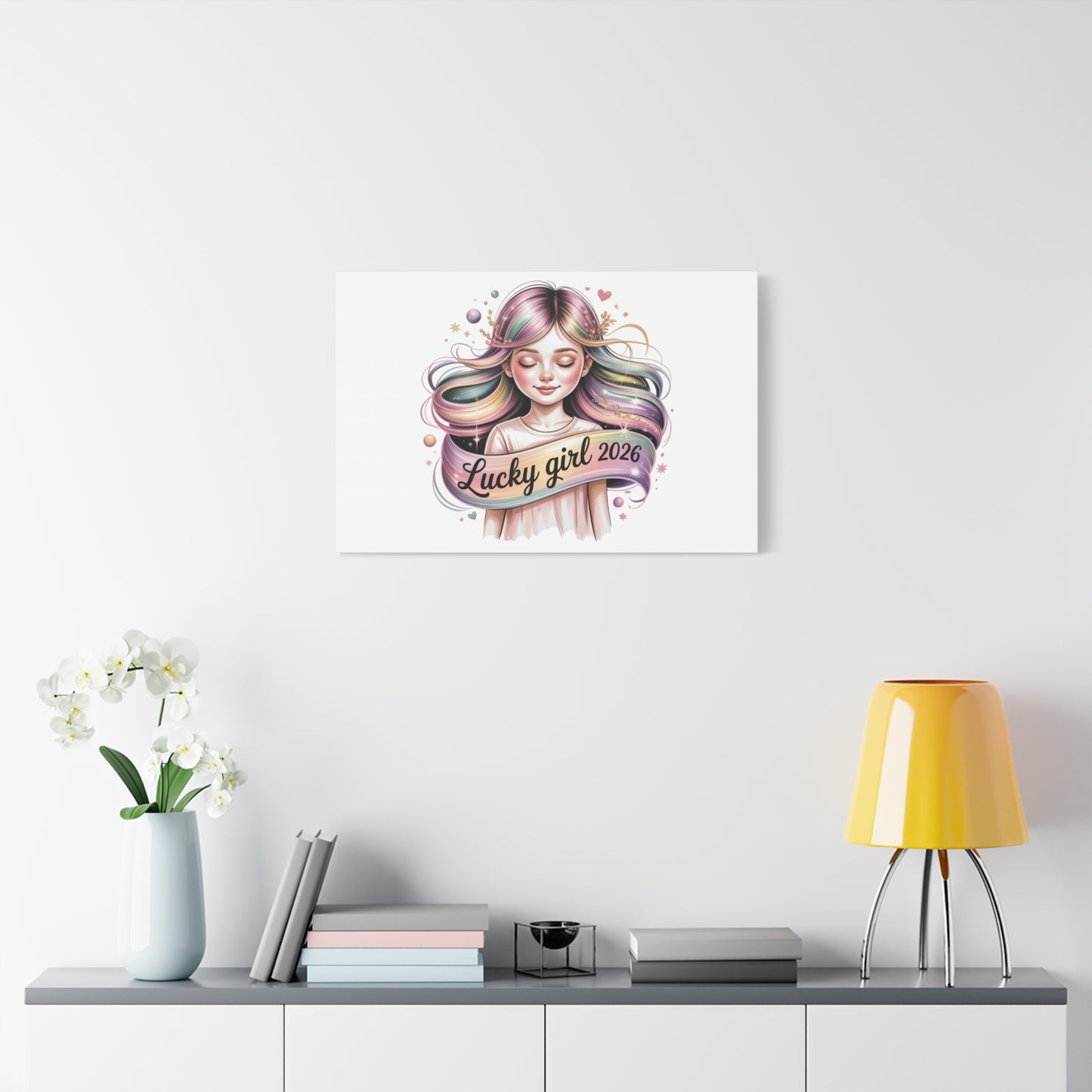 Lucky Girl 2026 Canvas Print | manifest luck, lucky charms