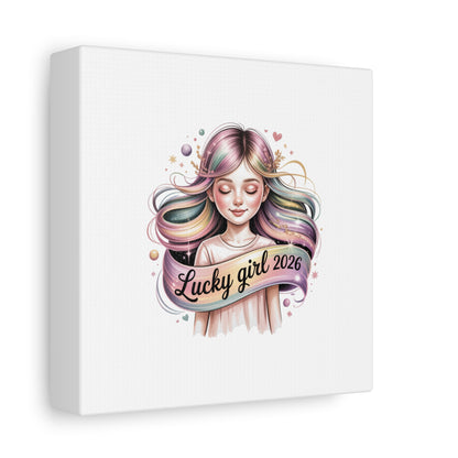 Lucky Girl 2026 Canvas Print | manifest luck, lucky charms