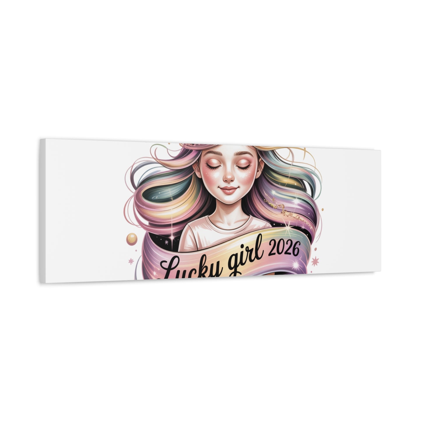 Lucky Girl 2026 Canvas Print | manifest luck, lucky charms