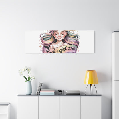 Lucky Girl 2026 Canvas Print | manifest luck, lucky charms