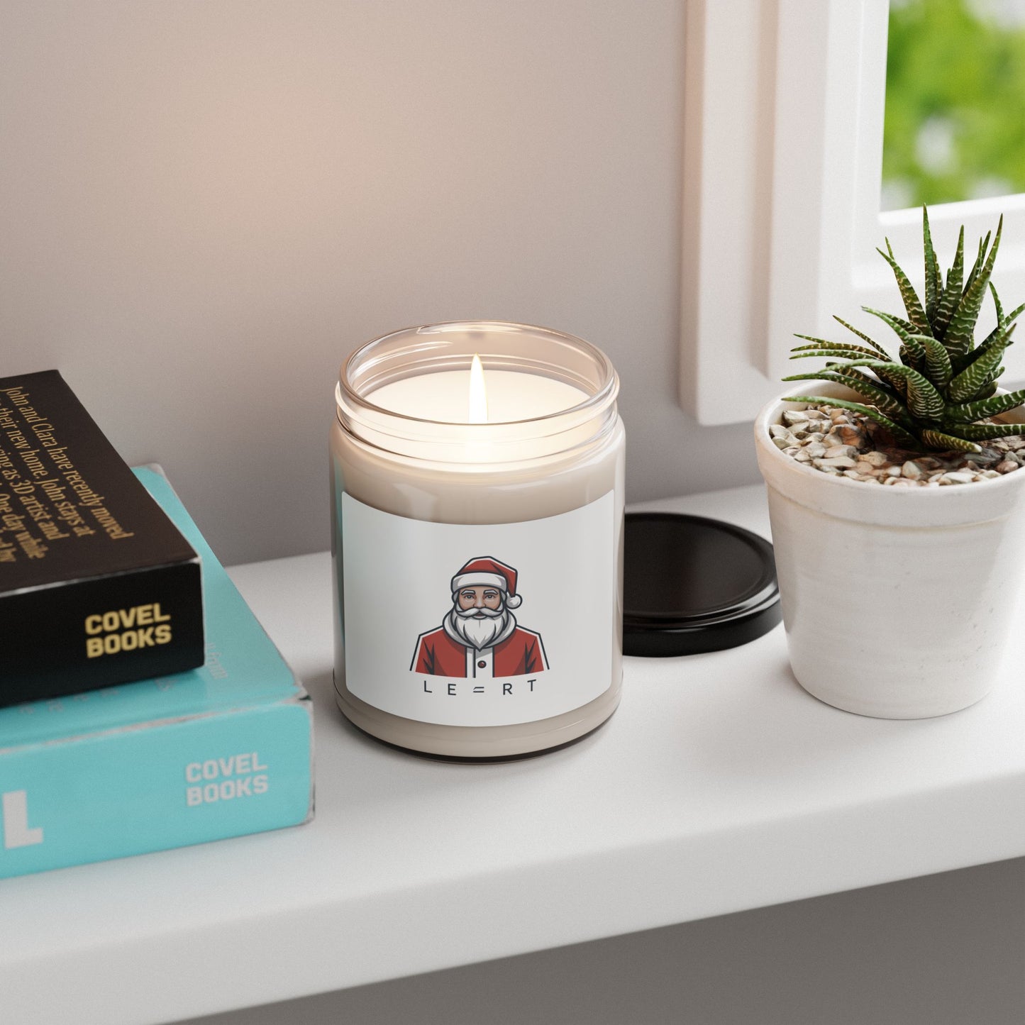 Minimal Santa Candle | Scented Soy Candle, Modern Graphic Christmas