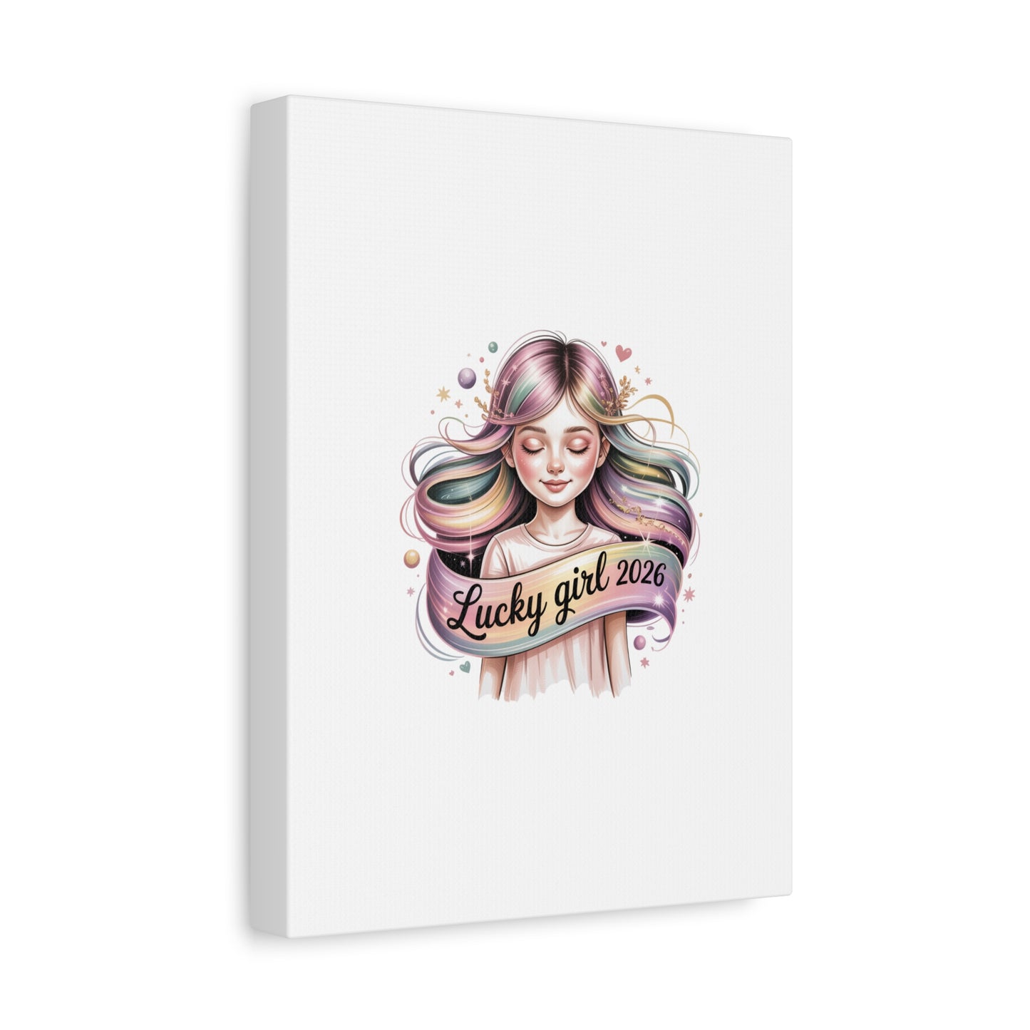 Lucky Girl 2026 Canvas Print | manifest luck, lucky charms