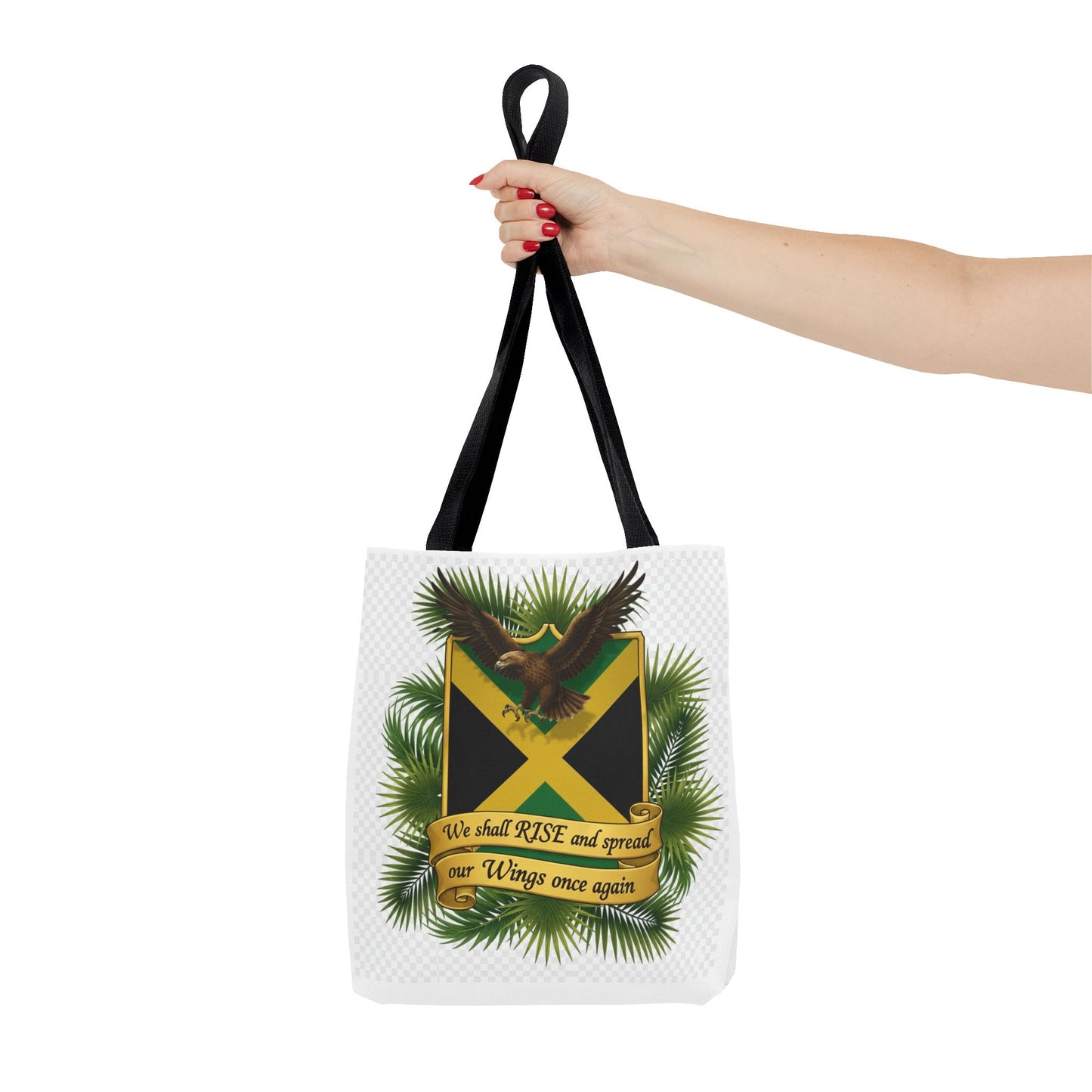 Jamaica Eagle Flag Tote Bag — "We shall RISE and spread our Wings once again" Canvas Shopper
