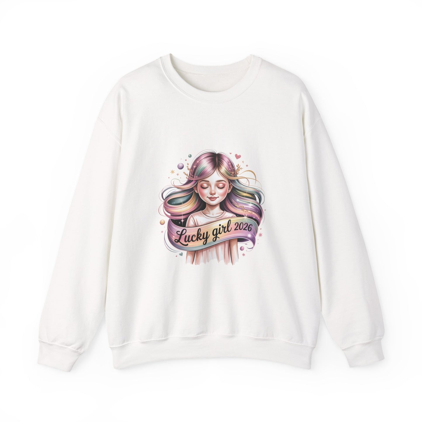 Lucky Girl 2026 Crewneck Sweatshirt | manifest luck, lucky charms