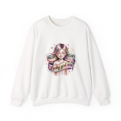 Lucky Girl 2026 Crewneck Sweatshirt | manifest luck, lucky charms