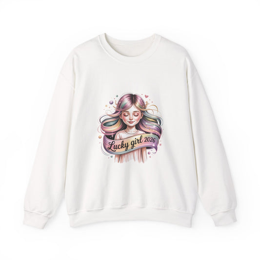Lucky Girl 2026 Crewneck Sweatshirt | manifest luck, lucky charms