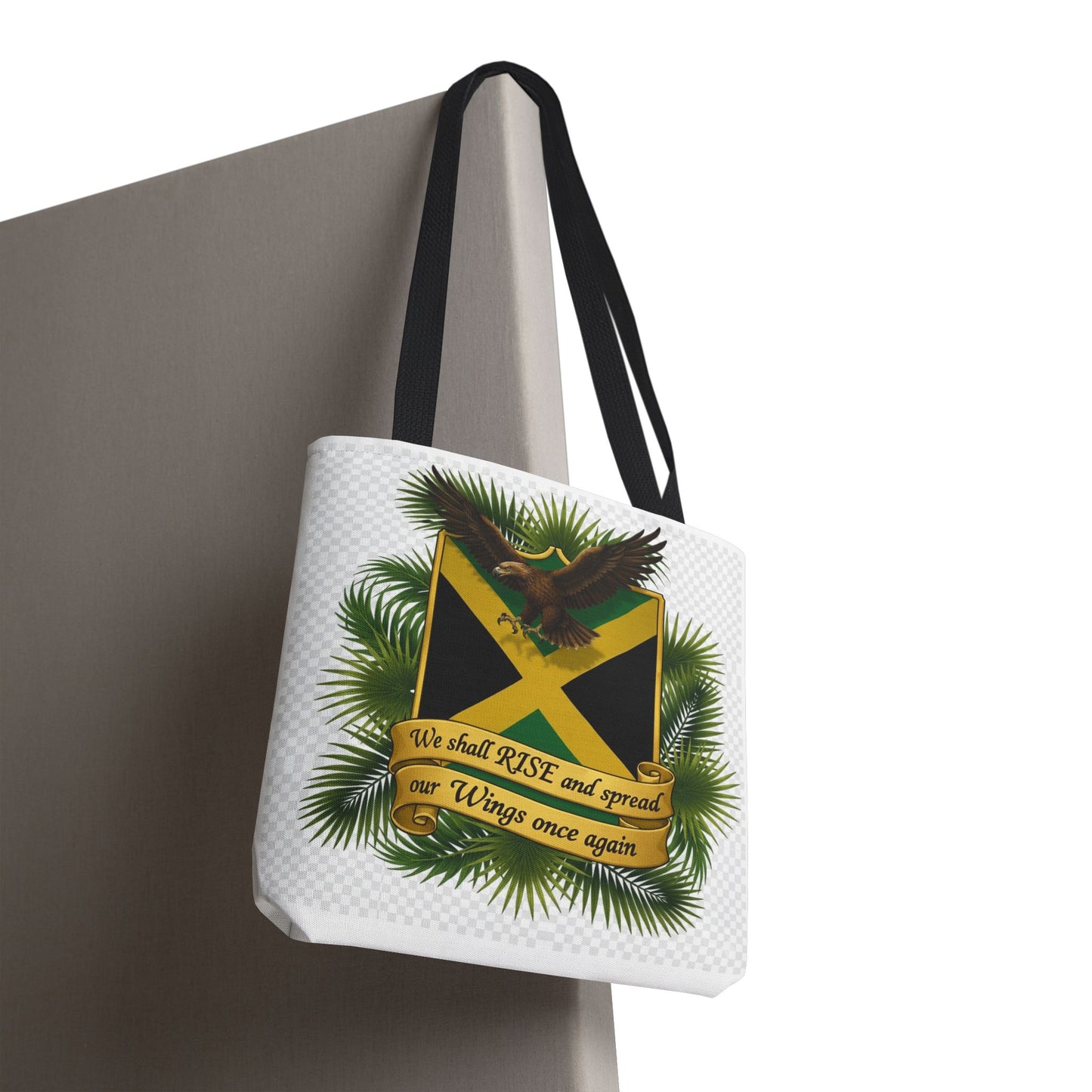 Jamaica Eagle Flag Tote Bag — "We shall RISE and spread our Wings once again" Canvas Shopper