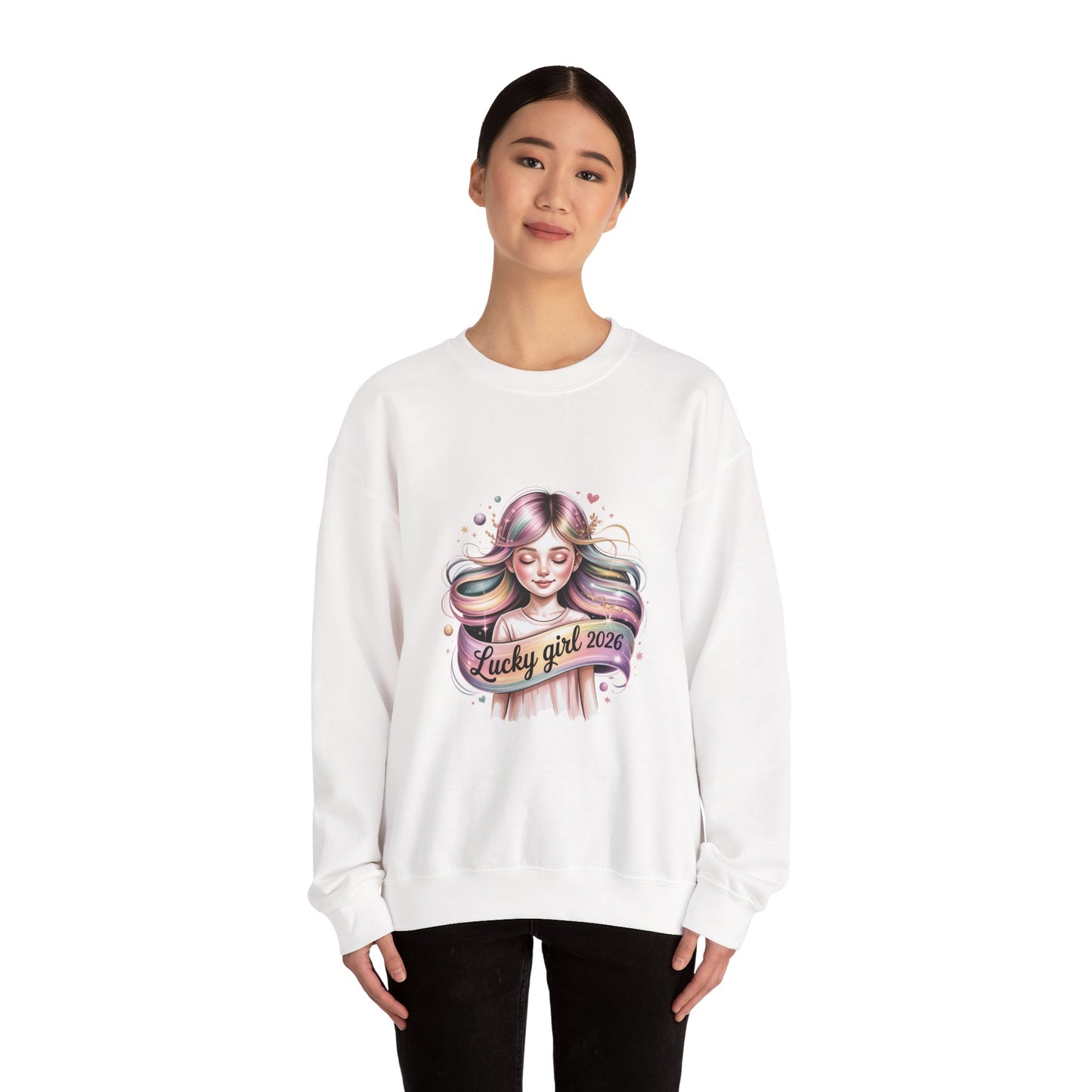 Lucky Girl 2026 Crewneck Sweatshirt | manifest luck, lucky charms