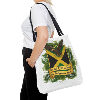 Jamaica Eagle Flag Tote Bag — "We shall RISE and spread our Wings once again" Canvas Shopper