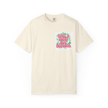 T-Shirt - 'Still A Mess But Blessed' Floral Graphic Tee