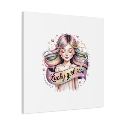 Lucky Girl 2026 Canvas Print | manifest luck, lucky charms