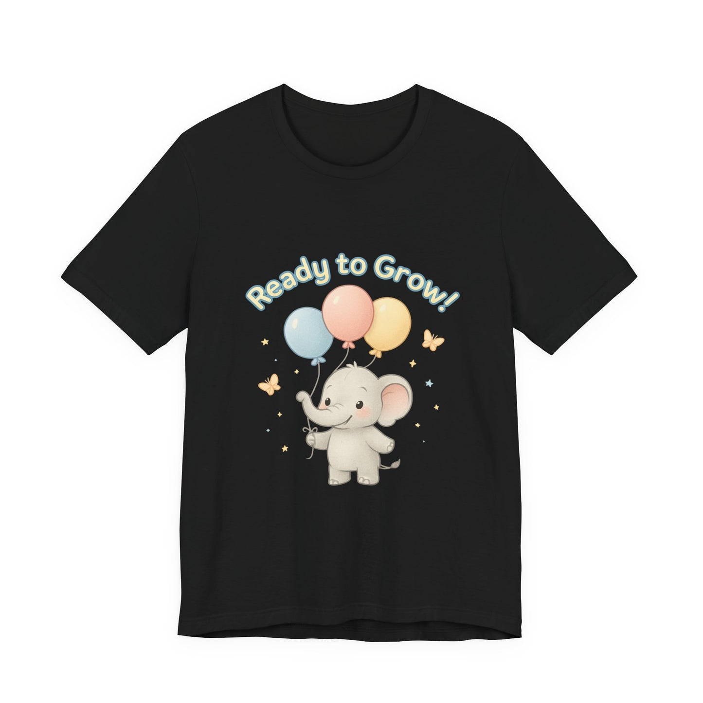 Ready to Grow Baby Tee — Cute Elephant with Balloons