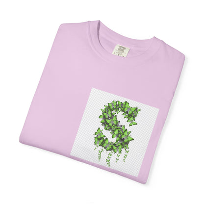 Green Ivy Monogram "S" T-Shirt — Botanical Initial Tee
