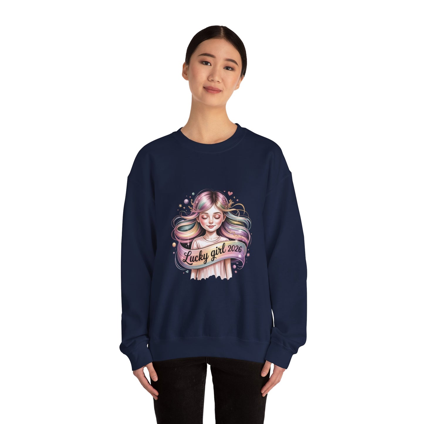 Lucky Girl 2026 Crewneck Sweatshirt | manifest luck, lucky charms