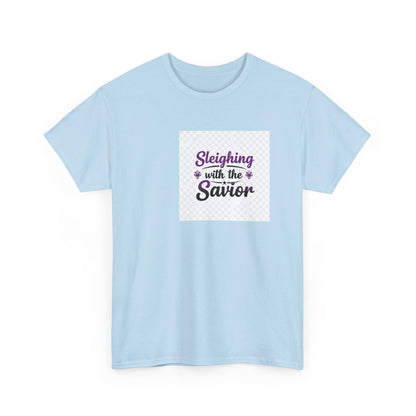 Sleighing With the Savior Christian Christmas Tee