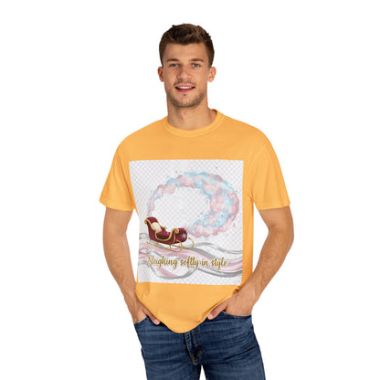 Sleighing Softly in Style T-Shirt — Festive Sleigh Graphic Holiday Tee