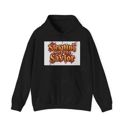 Christian Christmas Hoodie – “Sleighing with the Savior” Pullover for Faith & Holiday Celebrations
