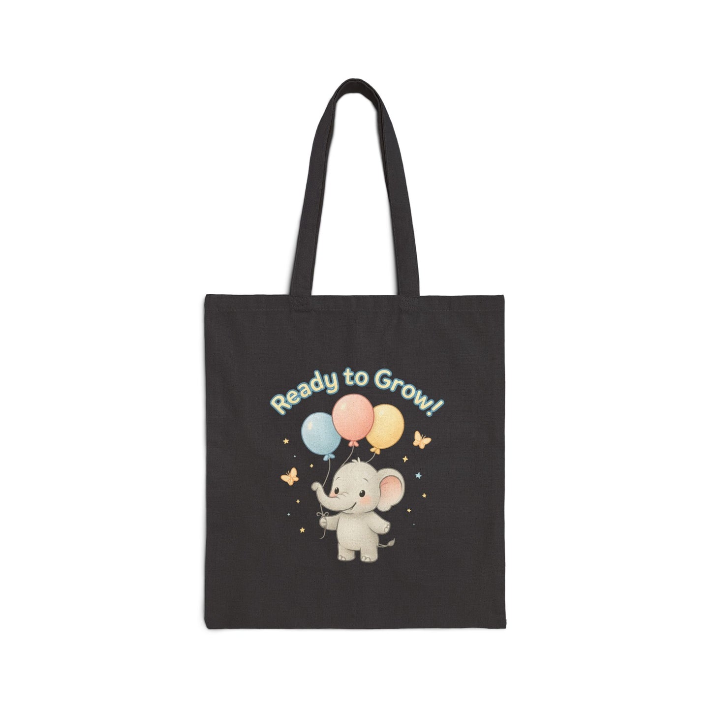 Ready to Grow Elephant Canvas Tote Bag — Cute Baby Shower Gift & Eco-Friendly Nursery Tote