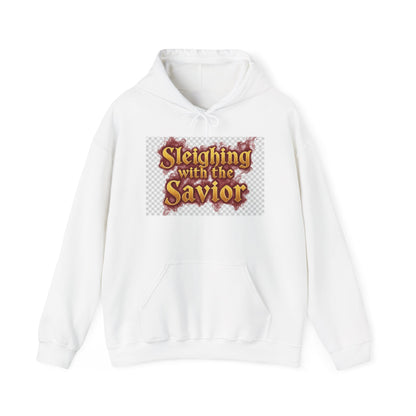 Christian Christmas Hoodie – “Sleighing with the Savior” Pullover for Faith & Holiday Celebrations