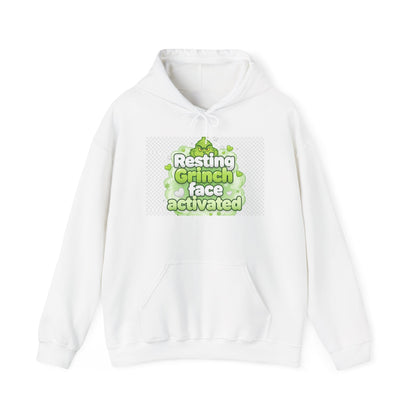 Resting Grinch Face Activated Hoodie – Funny Holiday Sweatshirt