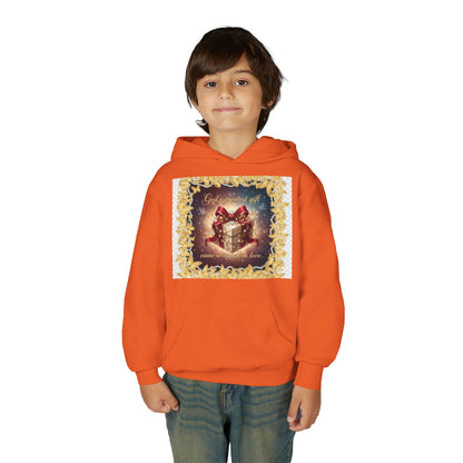 Christmas Gift Hoodie for Kids – "God Blessed Us" Present Design