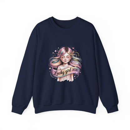 Lucky Girl 2026 Crewneck Sweatshirt | manifest luck, lucky charms