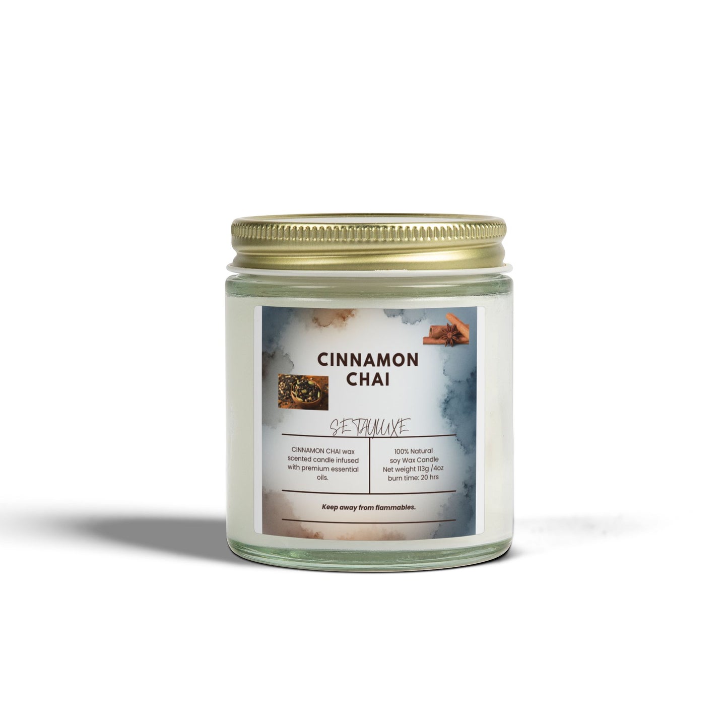 Cinnamon Chai Scented Candle — Coconut Apricot Wax (4oz & 9oz)