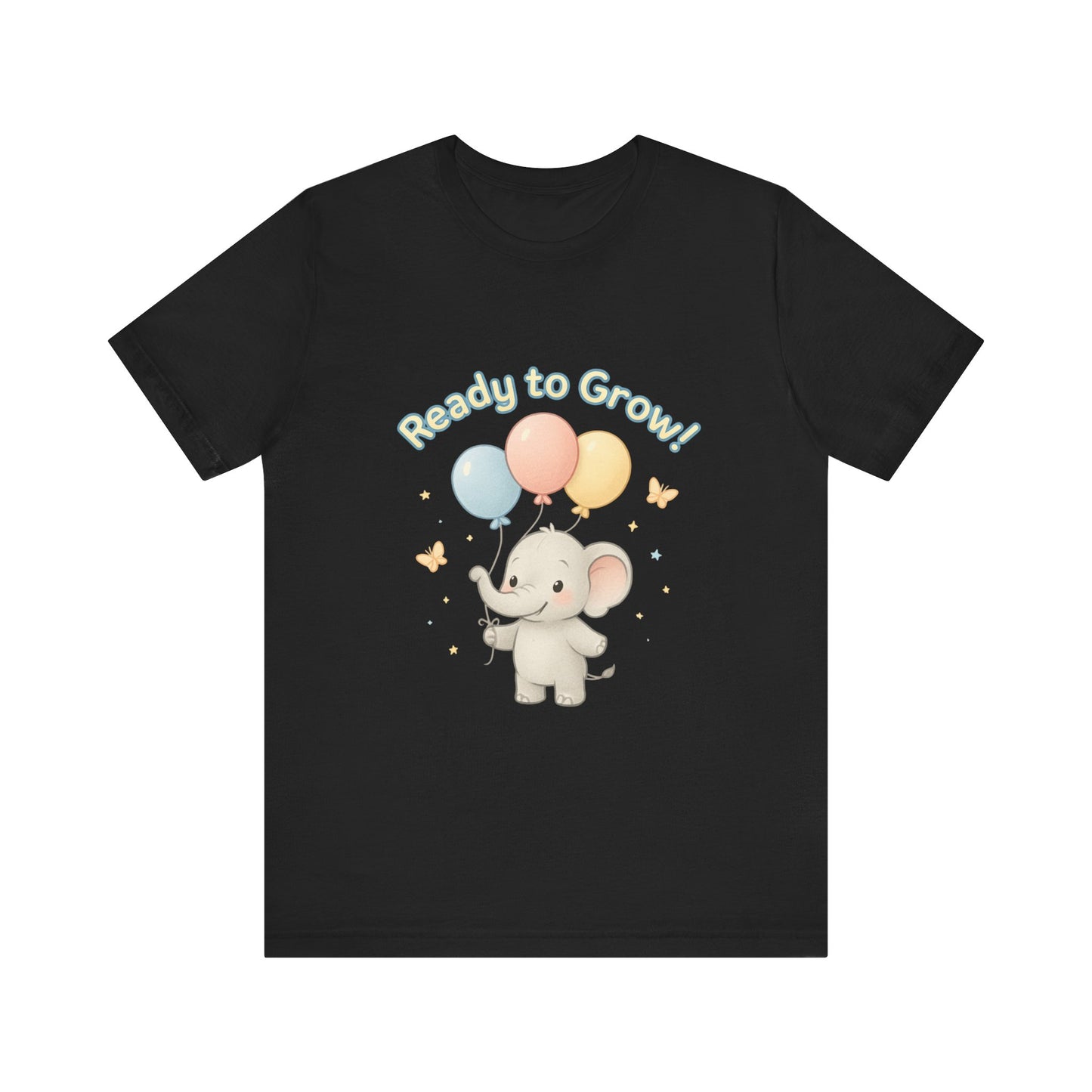 Ready to Grow Baby Tee — Cute Elephant with Balloons