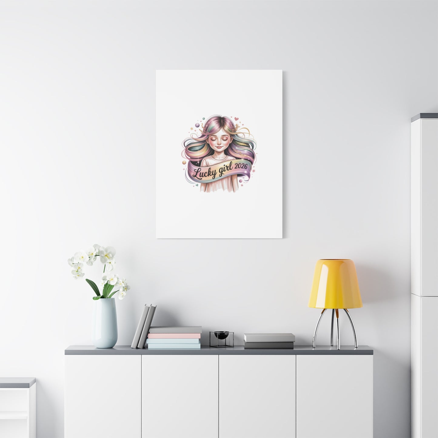 Lucky Girl 2026 Canvas Print | manifest luck, lucky charms