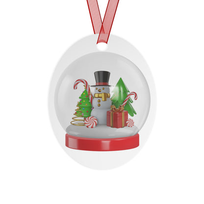 2025 Merry Christmas Bell Ornament — Snowman & Holiday Scene Metal Ornament