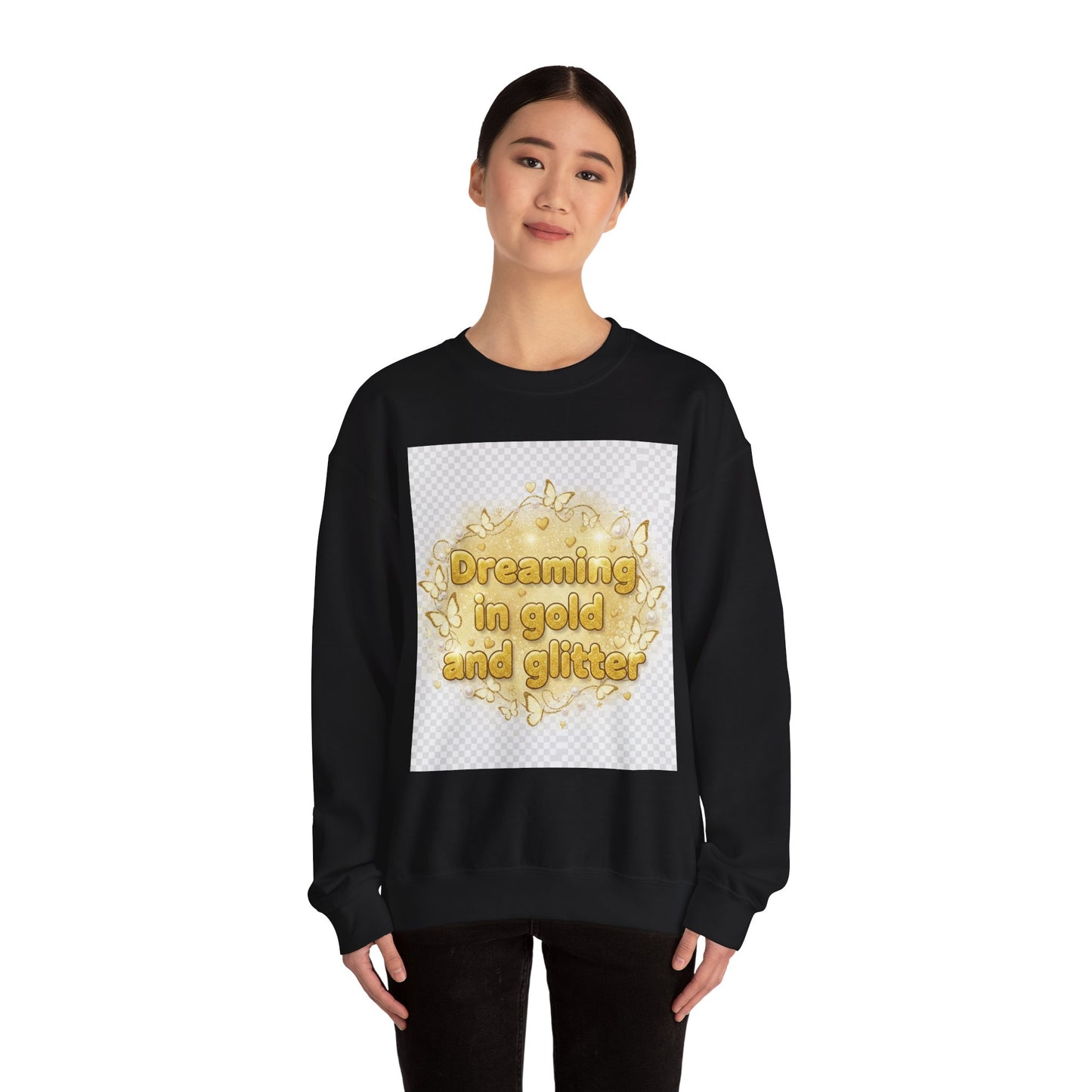 Dreaming in Gold and Glitter Crewneck Sweatshirt