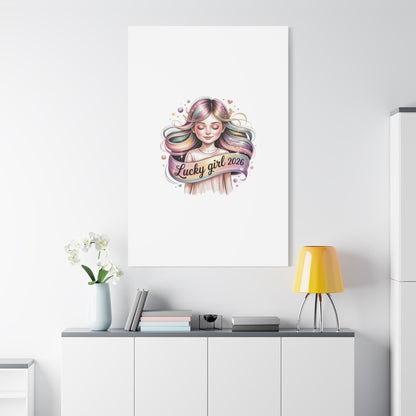 Lucky Girl 2026 Canvas Print | manifest luck, lucky charms