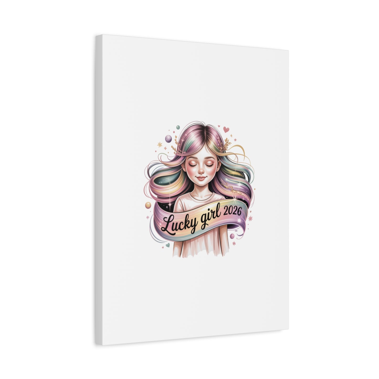 Lucky Girl 2026 Canvas Print | manifest luck, lucky charms