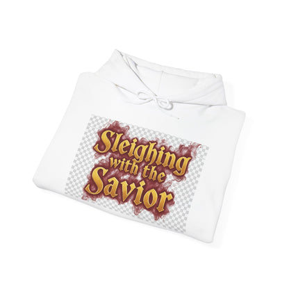Christian Christmas Hoodie – “Sleighing with the Savior” Pullover for Faith & Holiday Celebrations