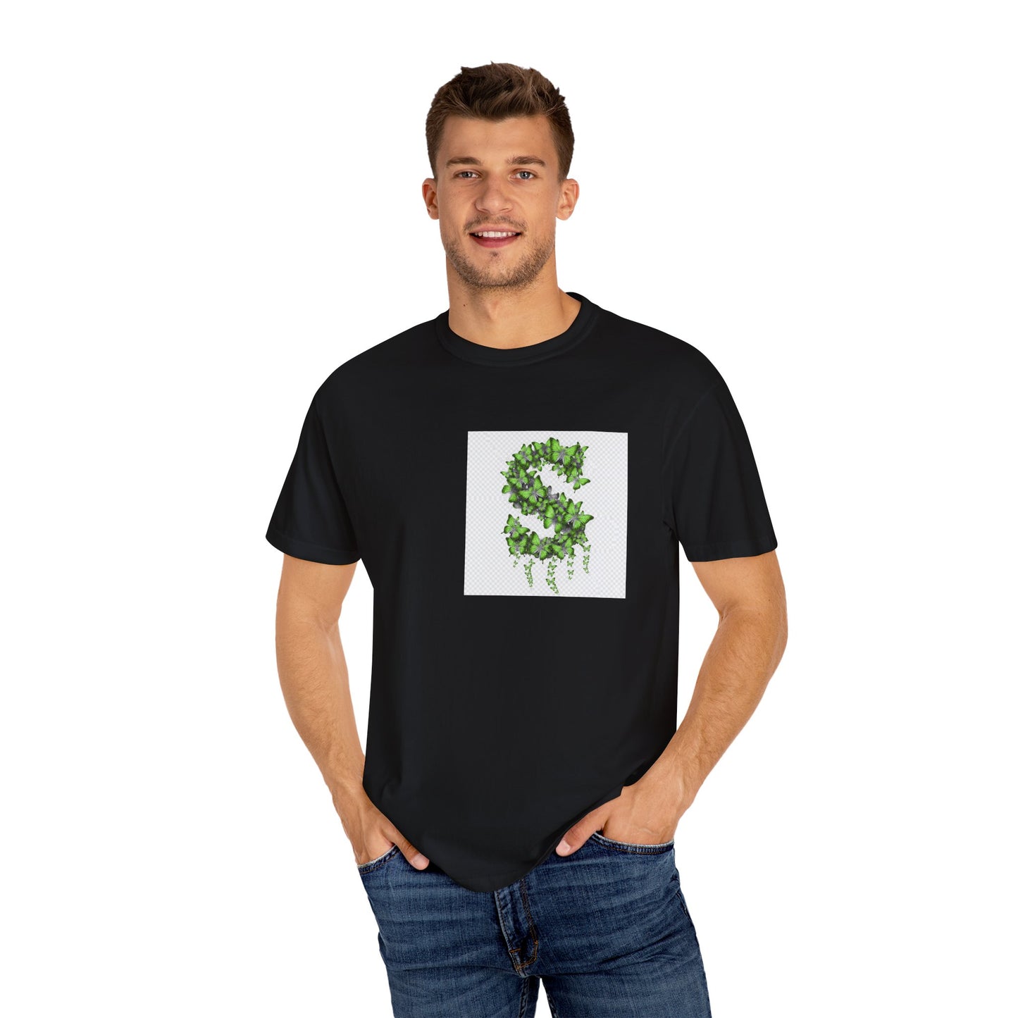 Green Ivy Monogram "S" T-Shirt — Botanical Initial Tee