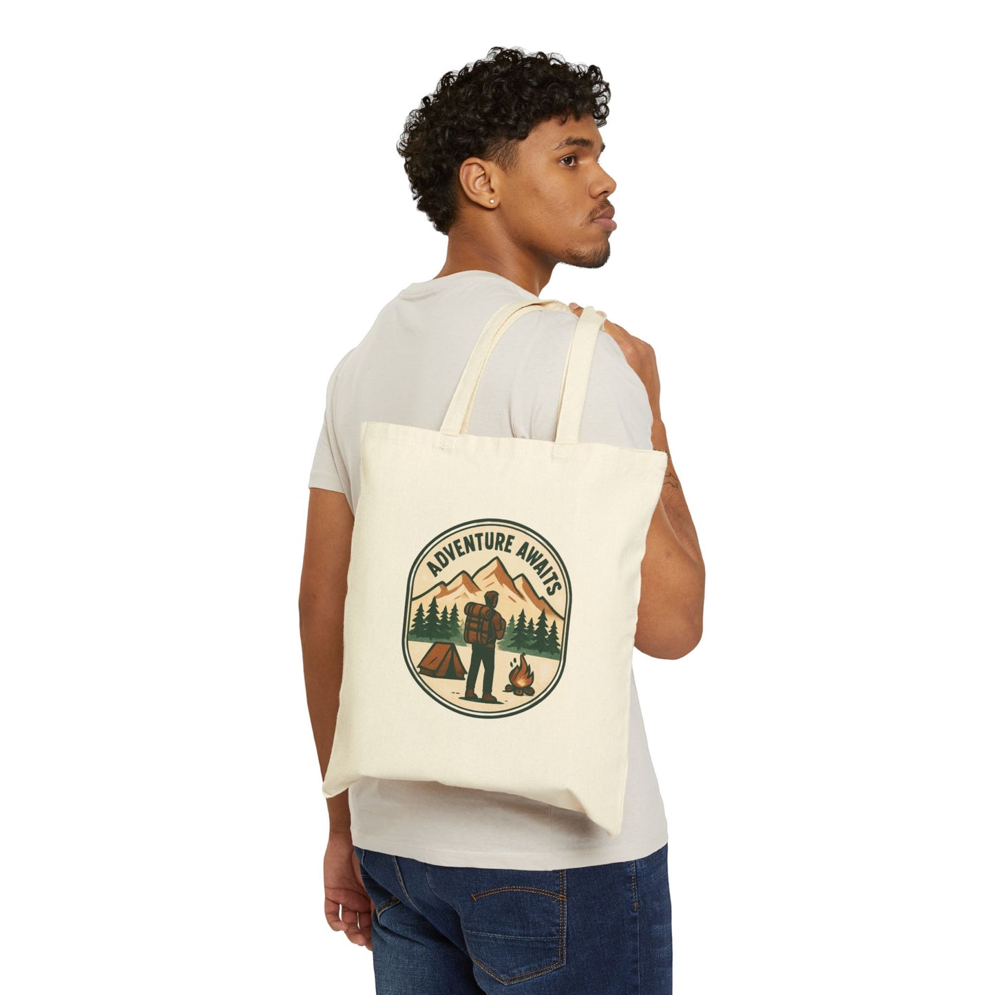 Adventure Awaits Tote Bag – Camping Canvas Shopper