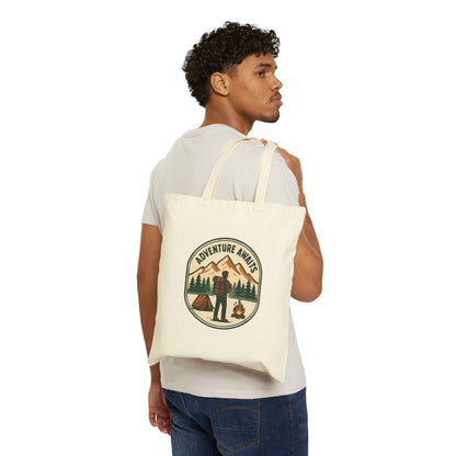 Adventure Awaits Tote Bag – Camping Canvas Shopper