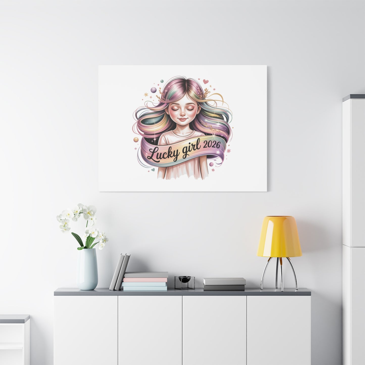 Lucky Girl 2026 Canvas Print | manifest luck, lucky charms