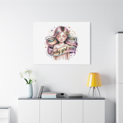 Lucky Girl 2026 Canvas Print | manifest luck, lucky charms