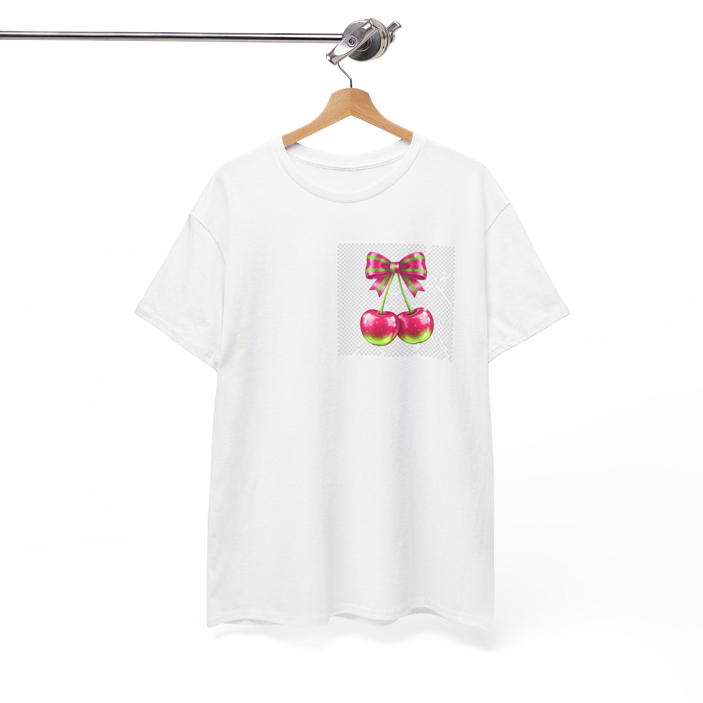 Cherry Bow T-Shirt — Cute Retro Fruit Graphic Tee