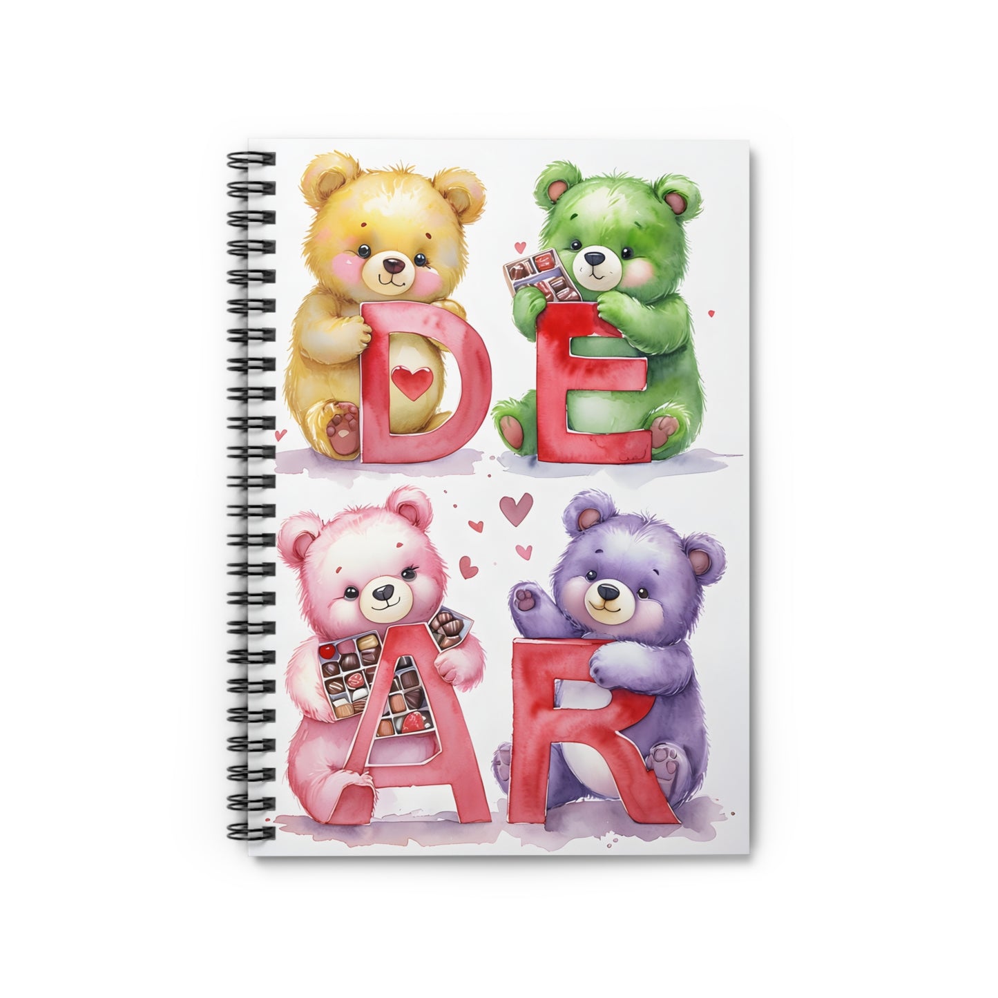 Dear Bears Spiral Notebook — Cute Teddy Letters Ruled Journal for Kids & Gifts