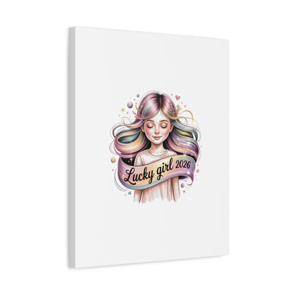 Lucky Girl 2026 Canvas Print | manifest luck, lucky charms