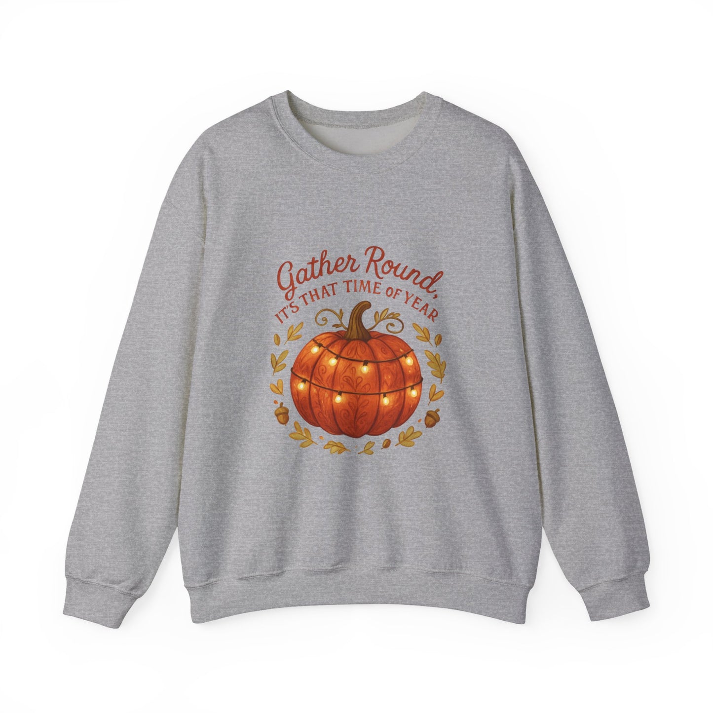 Autumn Pumpkin Crewneck Sweatshirt — "Gather Round, 'Tis That Time of Year"