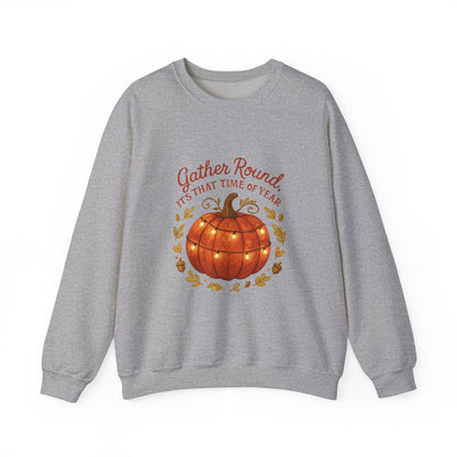 Autumn Pumpkin Crewneck Sweatshirt — "Gather Round, 'Tis That Time of Year"