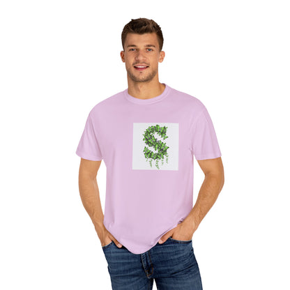 Green Ivy Monogram "S" T-Shirt — Botanical Initial Tee